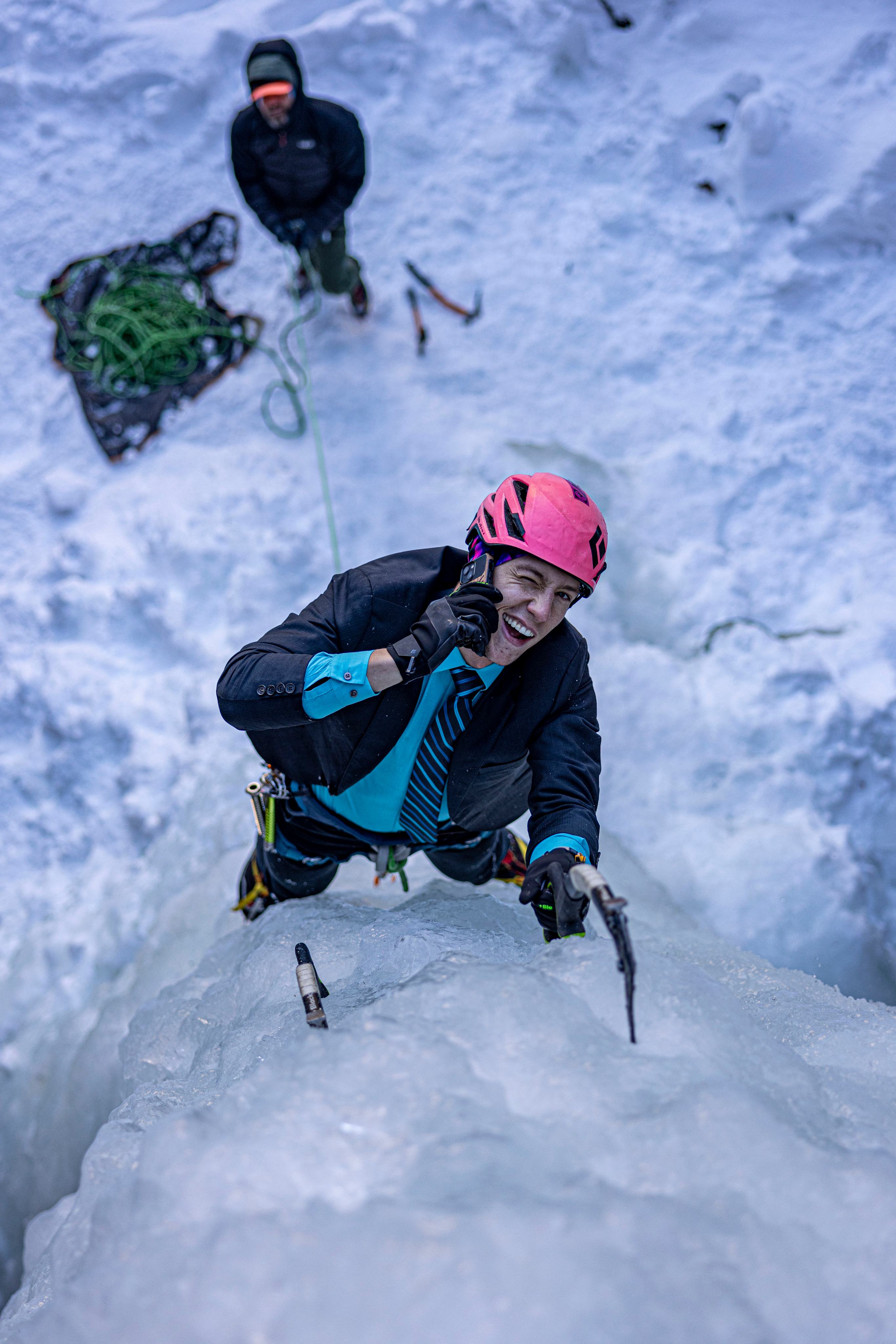 Mark Curry ice climbing